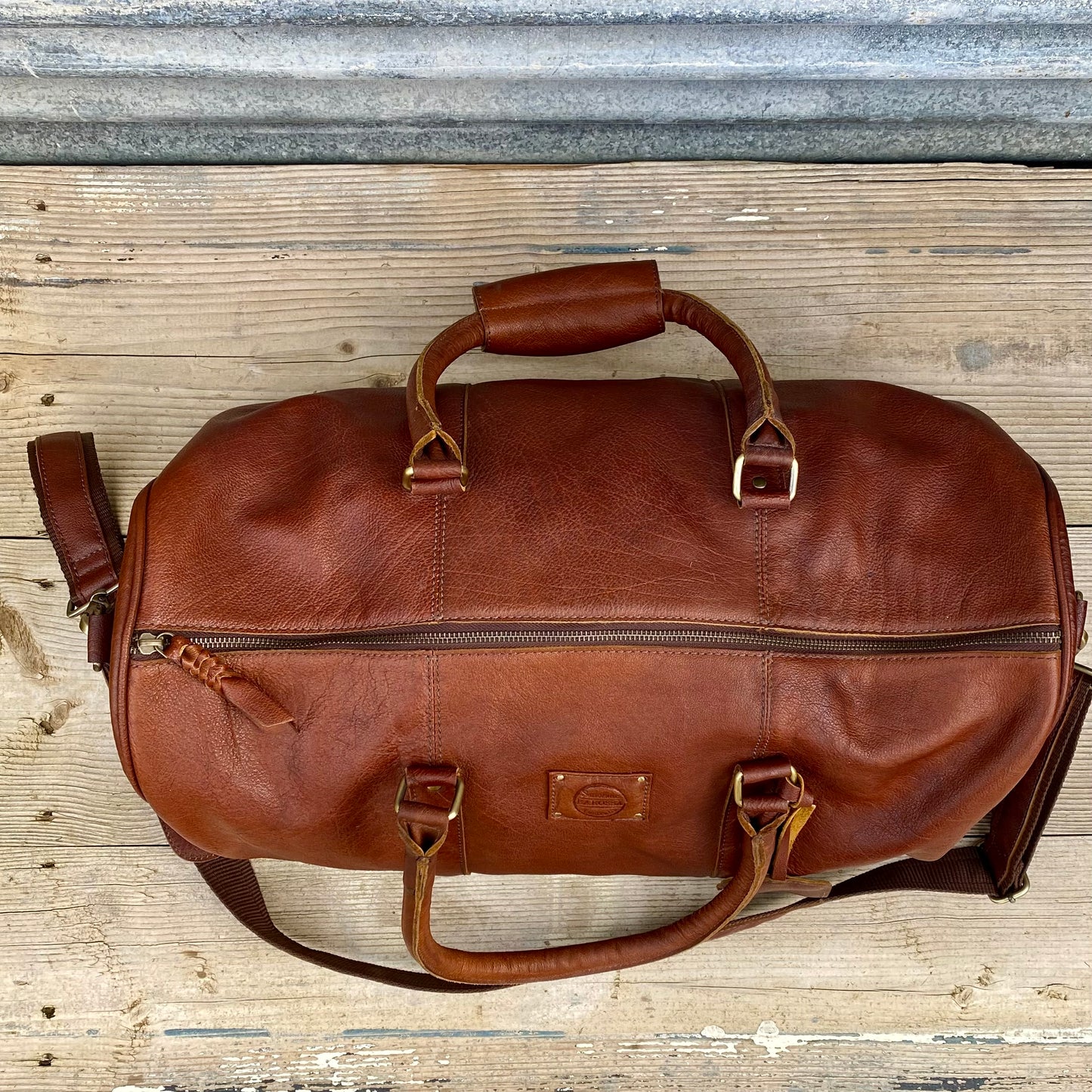 Vintage Leather Duffle/Sports Bag