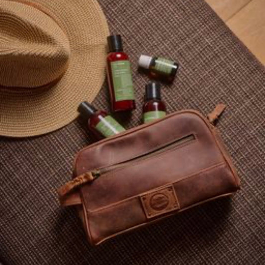 A Bit Bigger Leather Toiletry Bag / Wash Bag