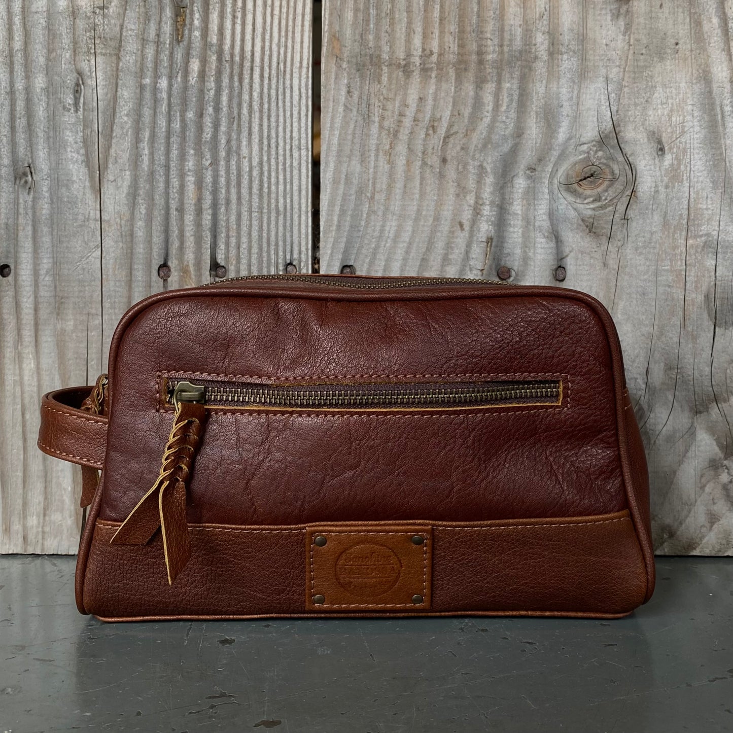 A Bit Bigger Leather Toiletry Bag / Wash Bag