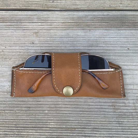 A Thin Leather Snap Lock Glasses Case