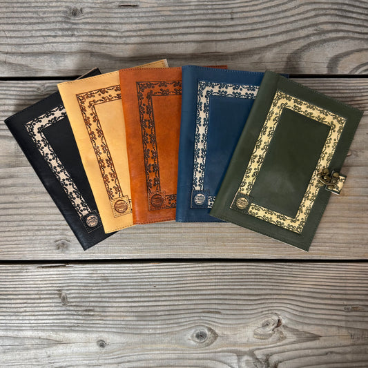 Carved Leather Journal Cover - A5