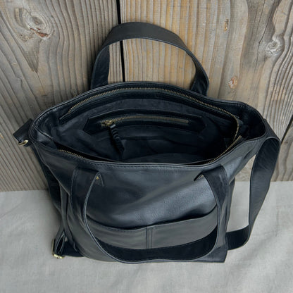Twin-Handled Leather Work Bag