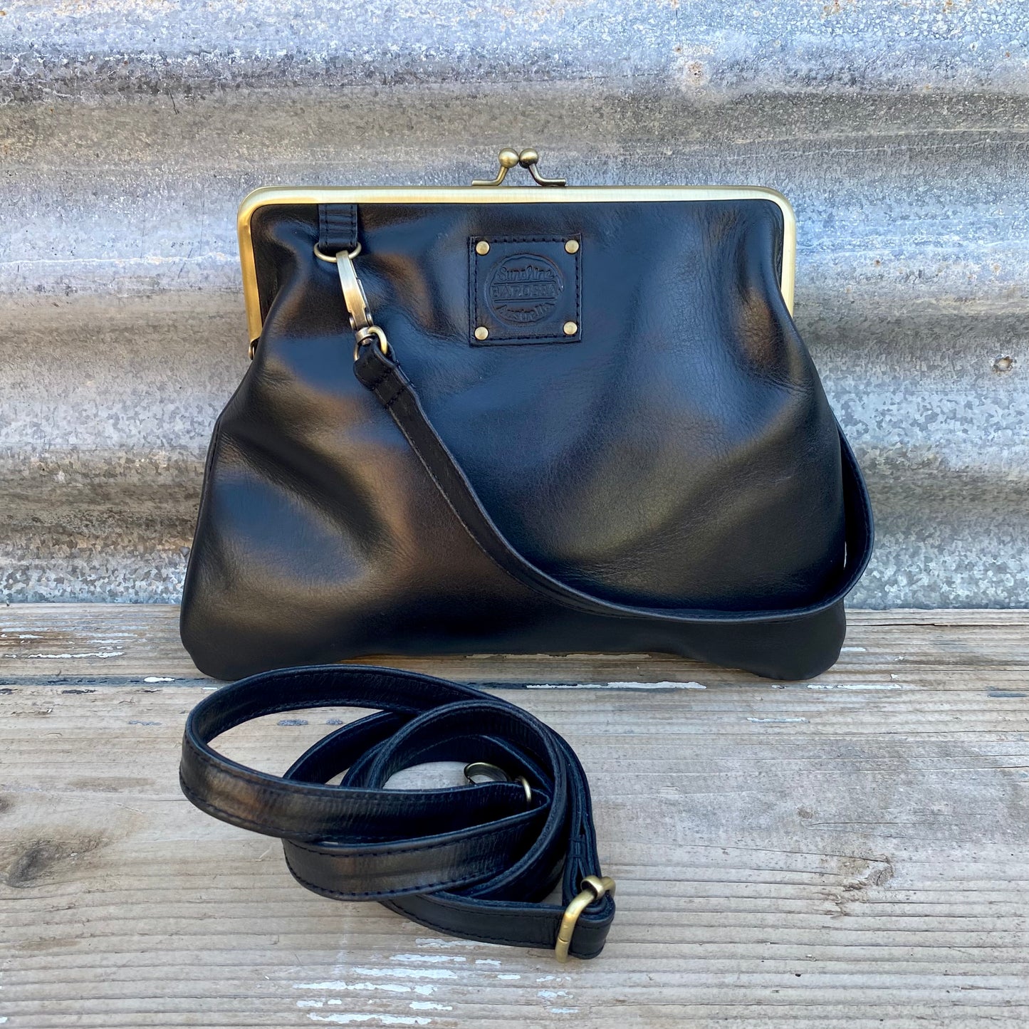 Leather Snap Clutch 2 Strap