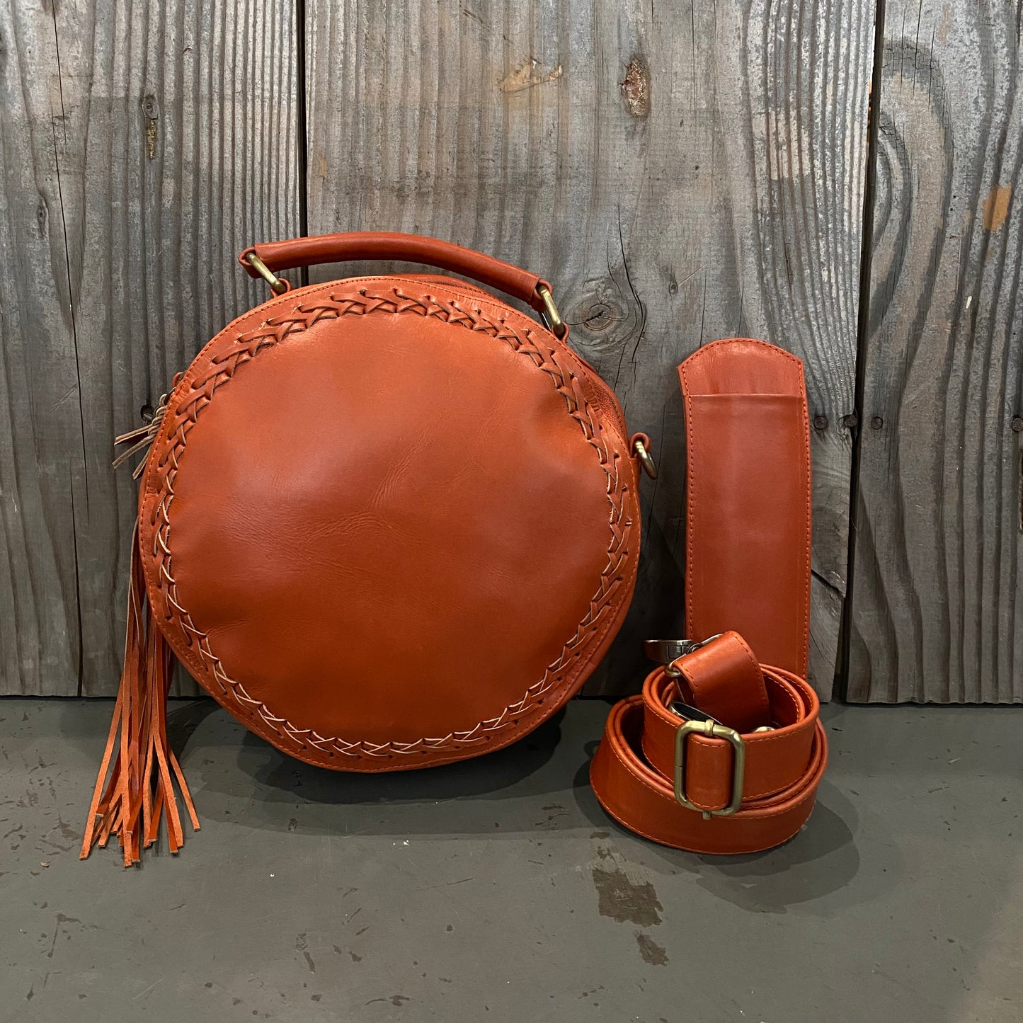 Leather Round Bag