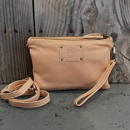 A Leather Double Compartment Clutch