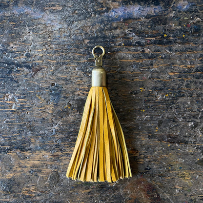 Leather Tassel Clip | Keyring