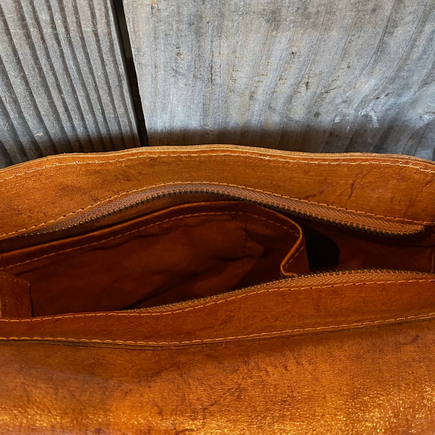 Retro Vibes Carved Leather Handbag