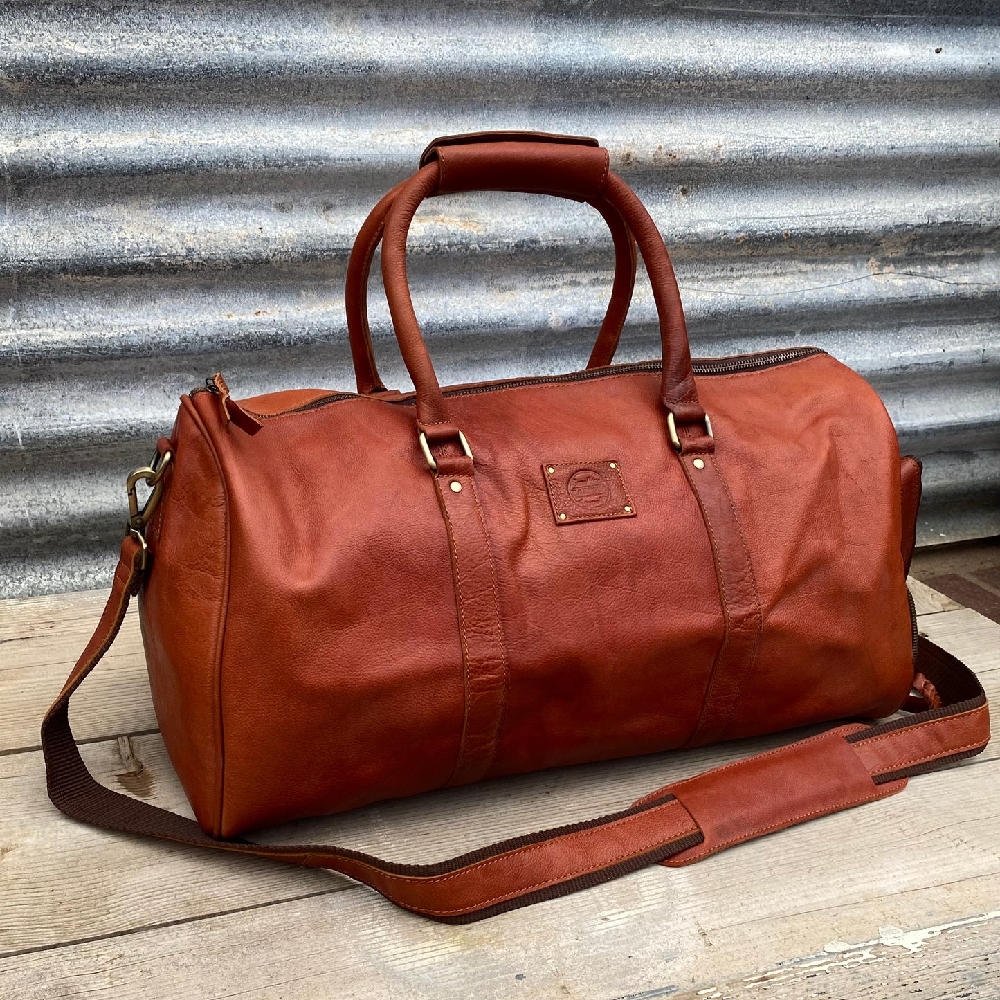 Vintage Leather Duffle/Sports Bag