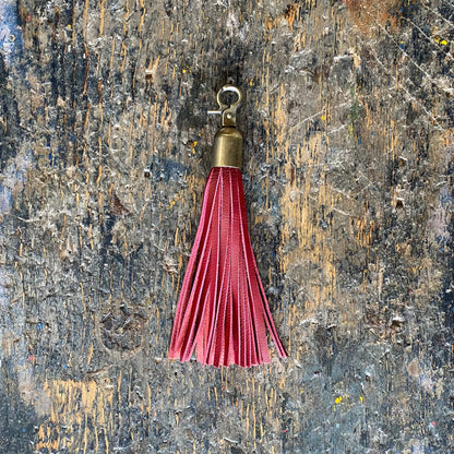 Leather Tassel Clip | Keyring