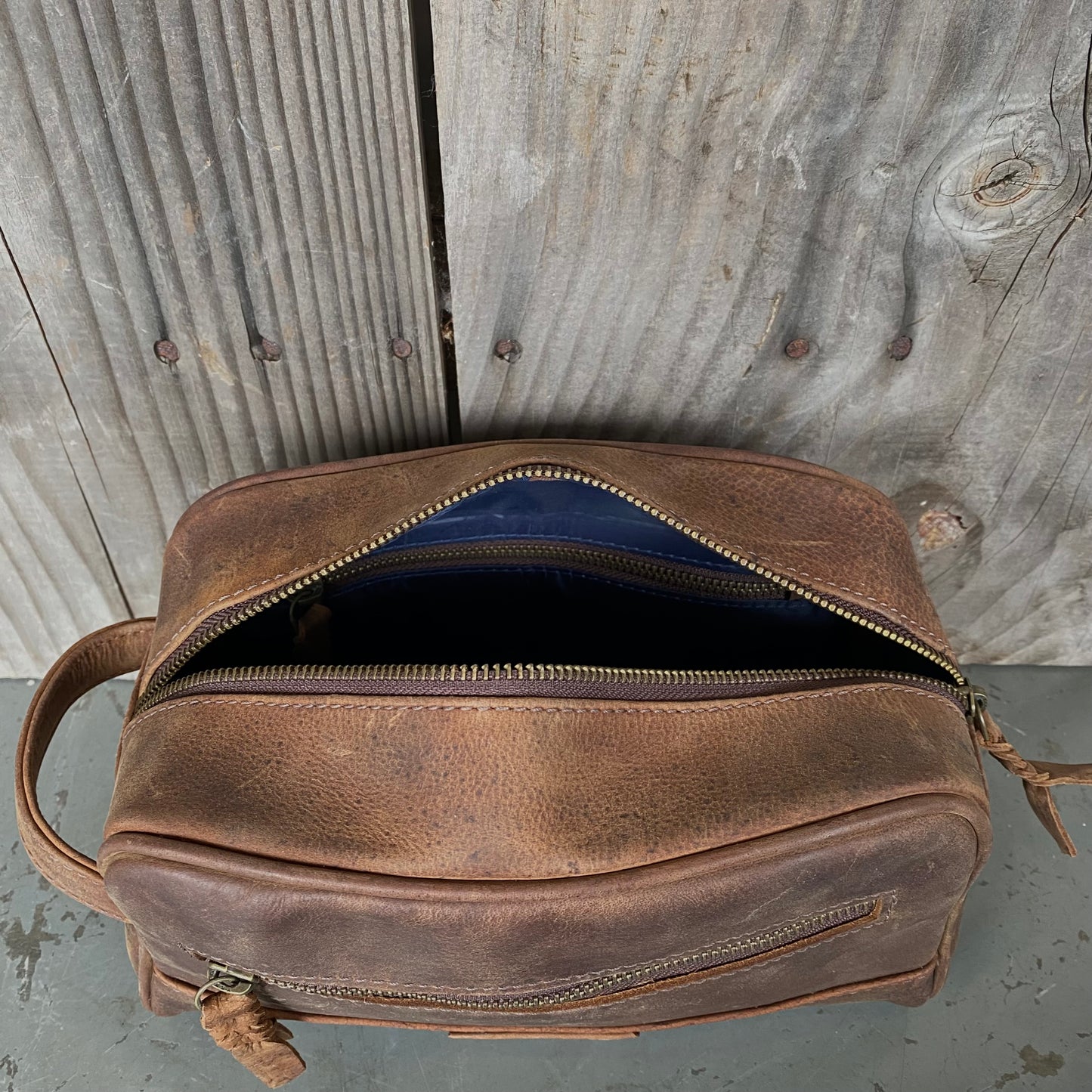 A Bit Bigger Leather Toiletry Bag / Wash Bag