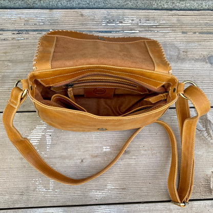 A Carved Leather Handbag