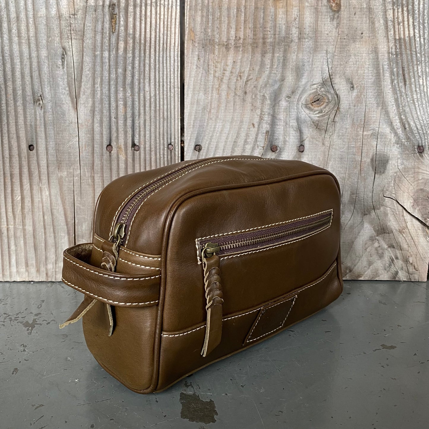 A Bit Bigger Leather Toiletry Bag / Wash Bag