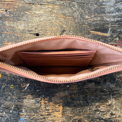 Leather Phone Clutch With Wrist Strap