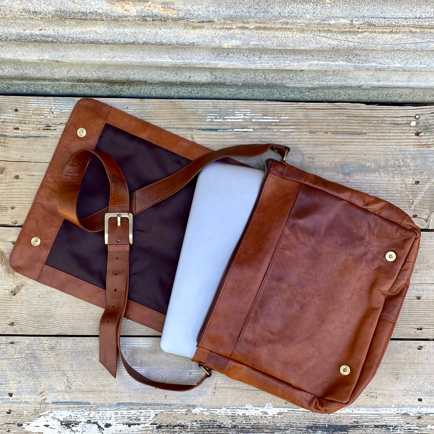 Italian Leather Laptop Satchel