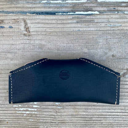 A Thin Leather Snap Lock Glasses Case