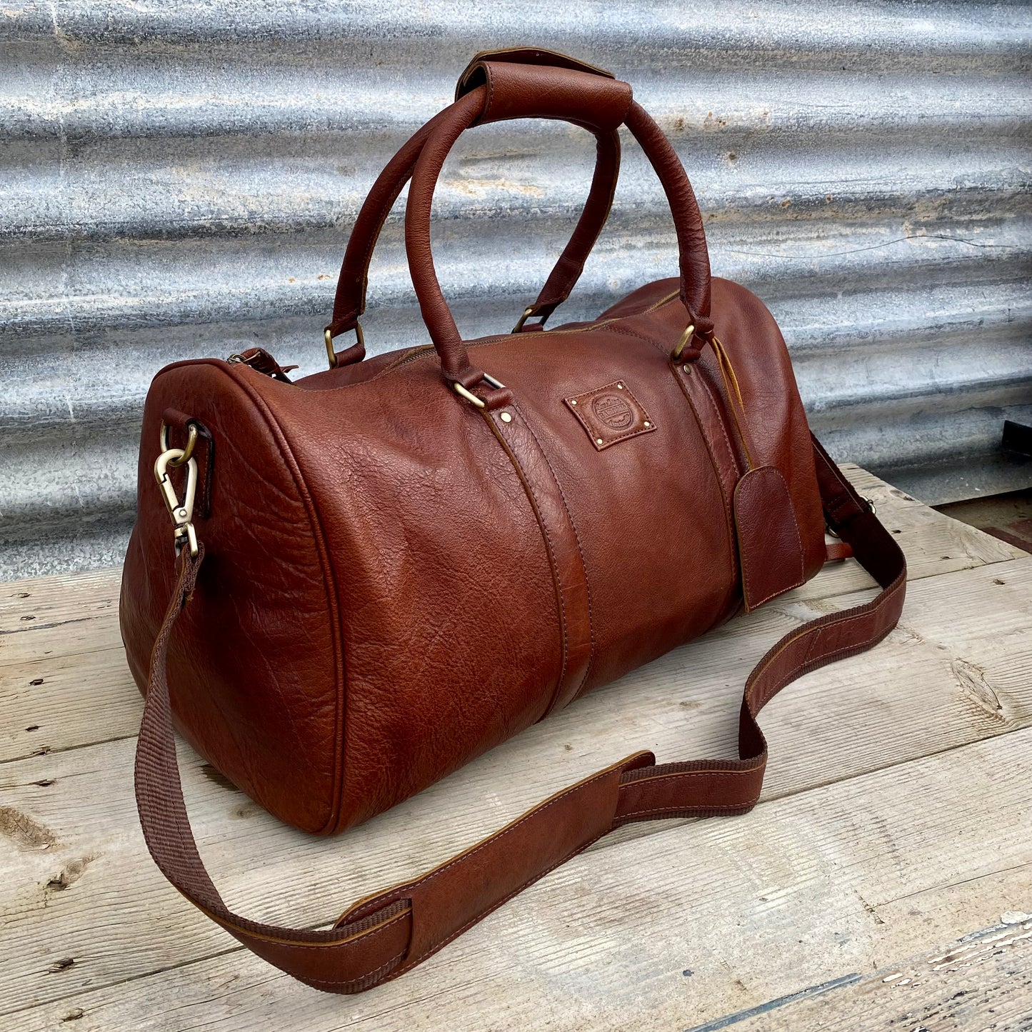 Vintage Leather Duffle/Sports Bag