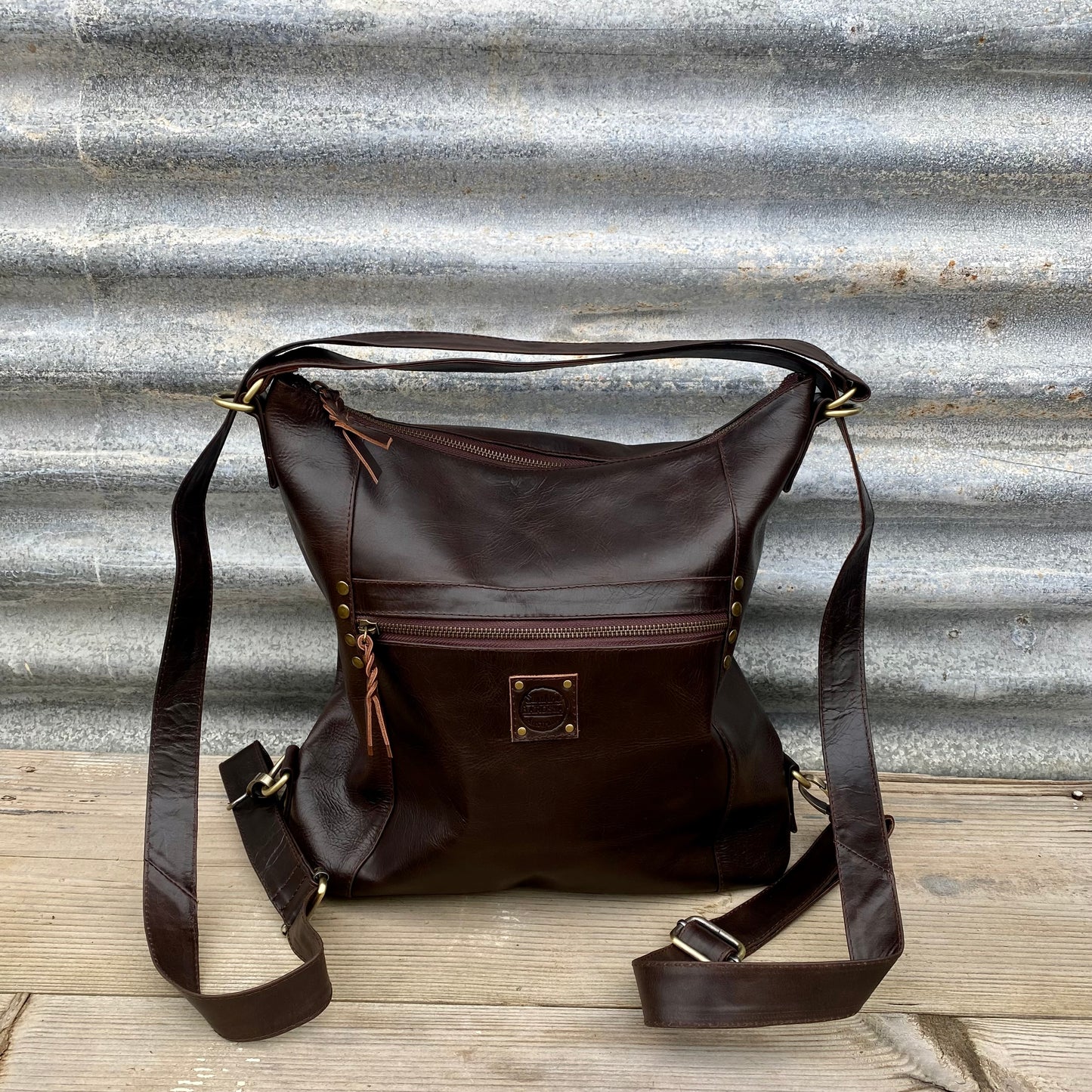 Convertible Leather Bag to Backpack