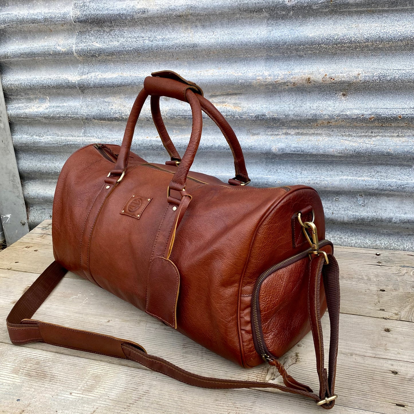 Vintage Leather Duffle/Sports Bag