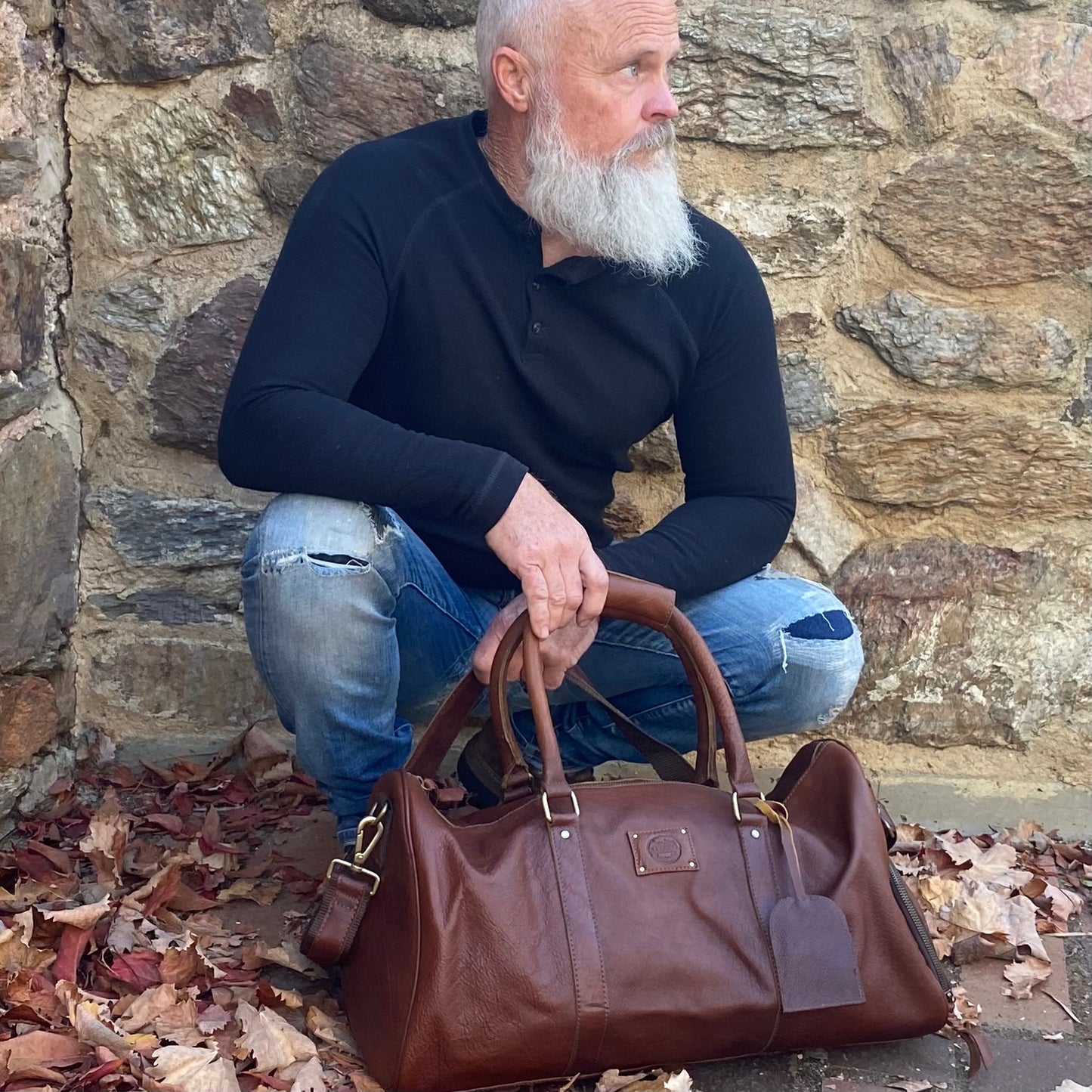 Vintage Leather Duffle/Sports Bag