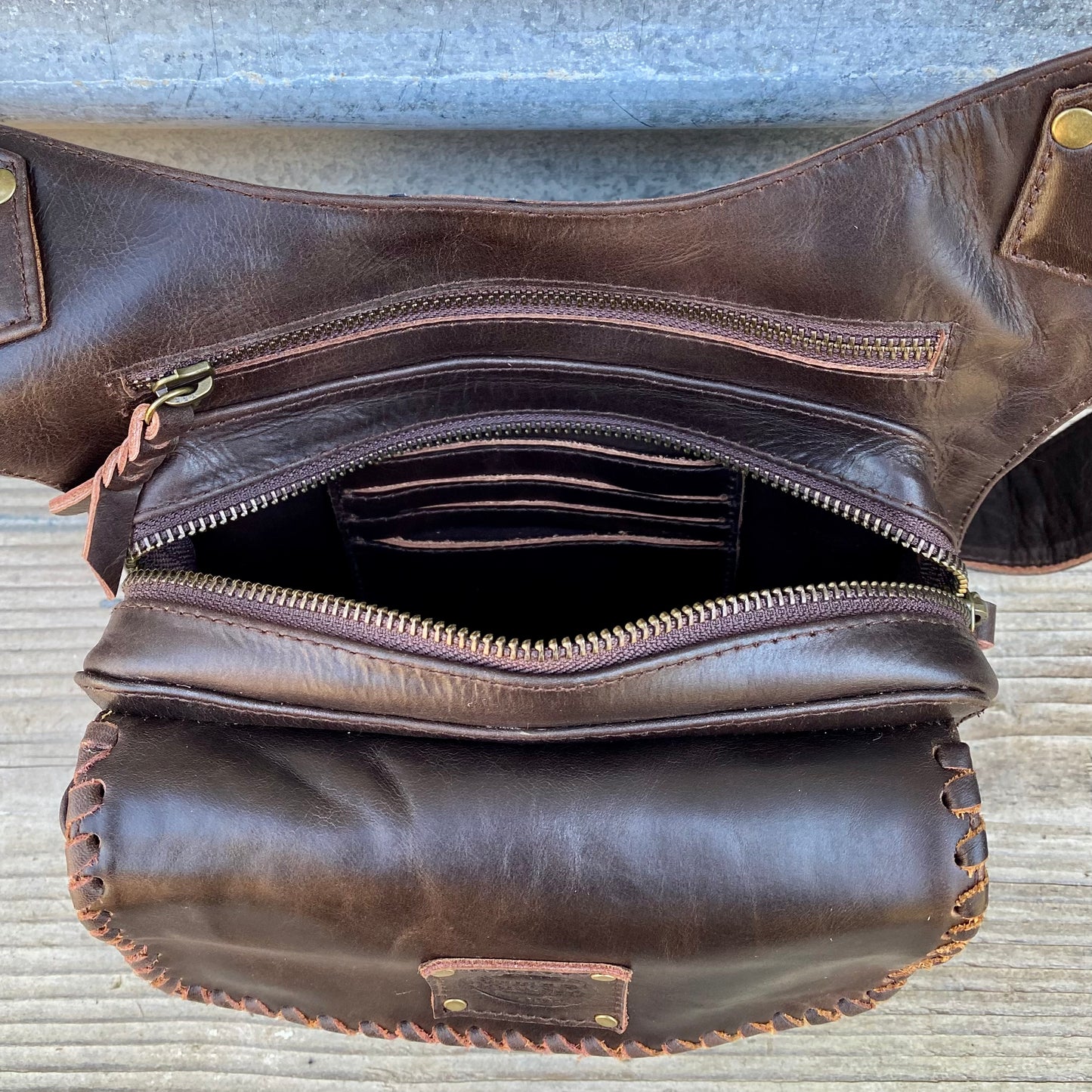 Leather Travel/Festival Waist or Across Body Bag