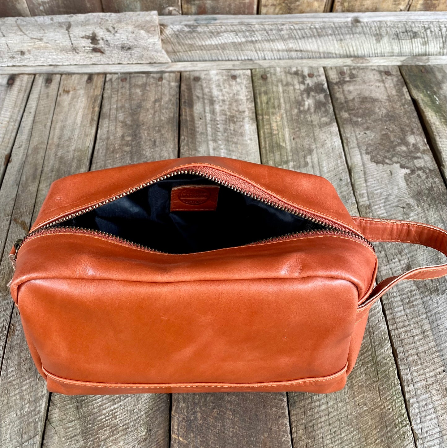 A Bit Bigger Leather Toiletry Bag / Wash Bag