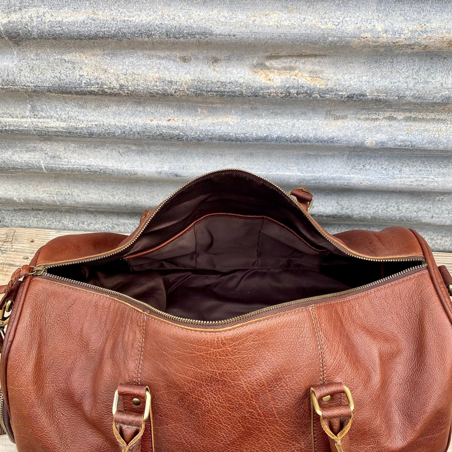 Vintage Leather Duffle/Sports Bag