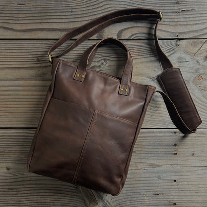 Twin-Handled Leather Work Bag
