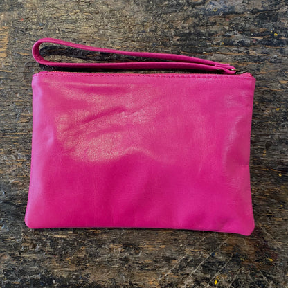 Leather Phone Clutch With Wrist Strap