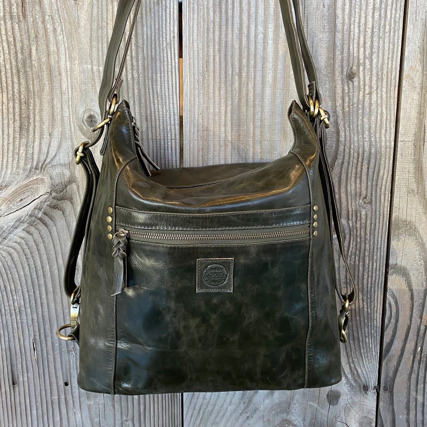Convertible Leather Bag to Backpack