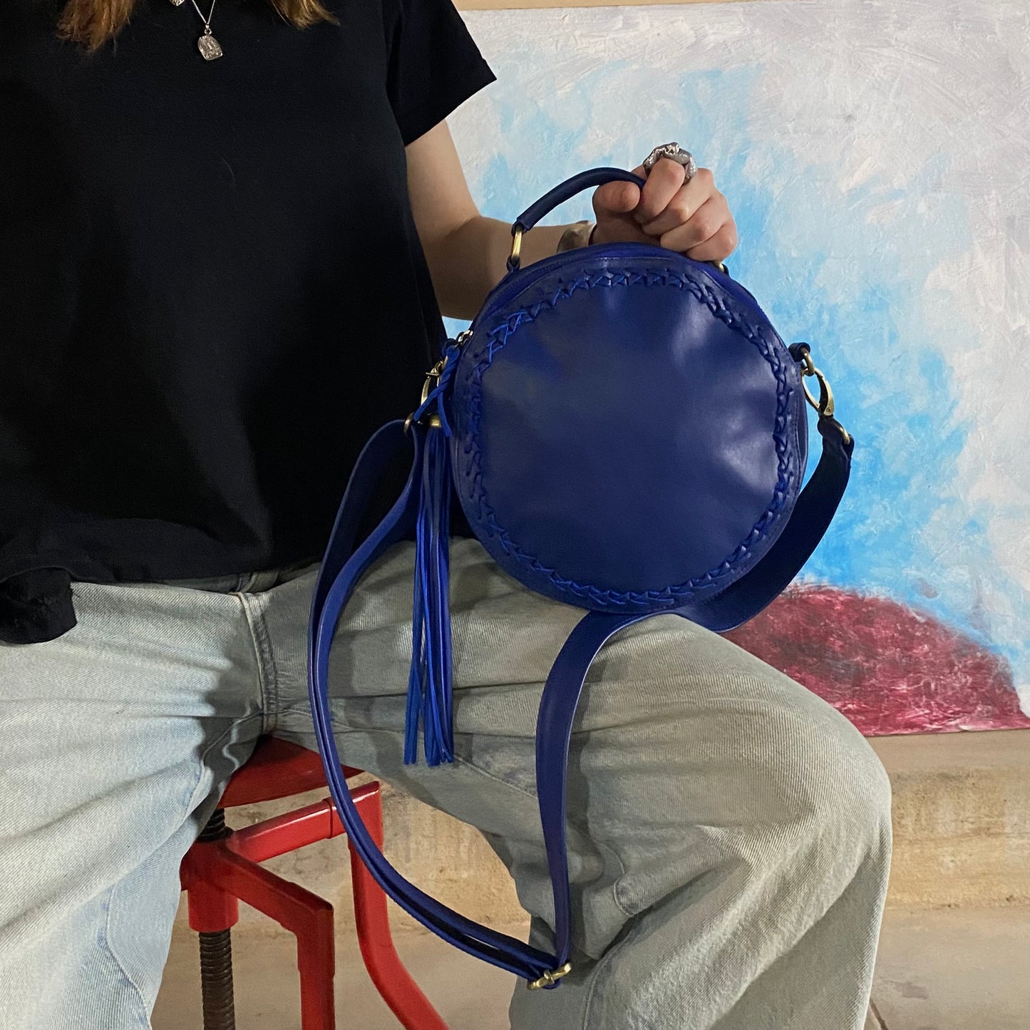 Leather Round Bag