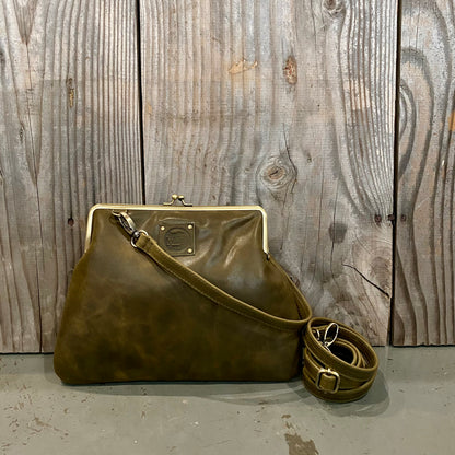 Leather Snap Clutch 2 Strap