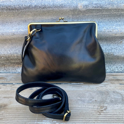 Leather Snap Clutch 2 Strap