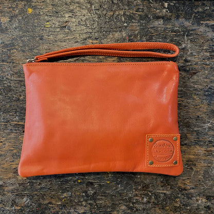 Leather Phone Clutch With Wrist Strap