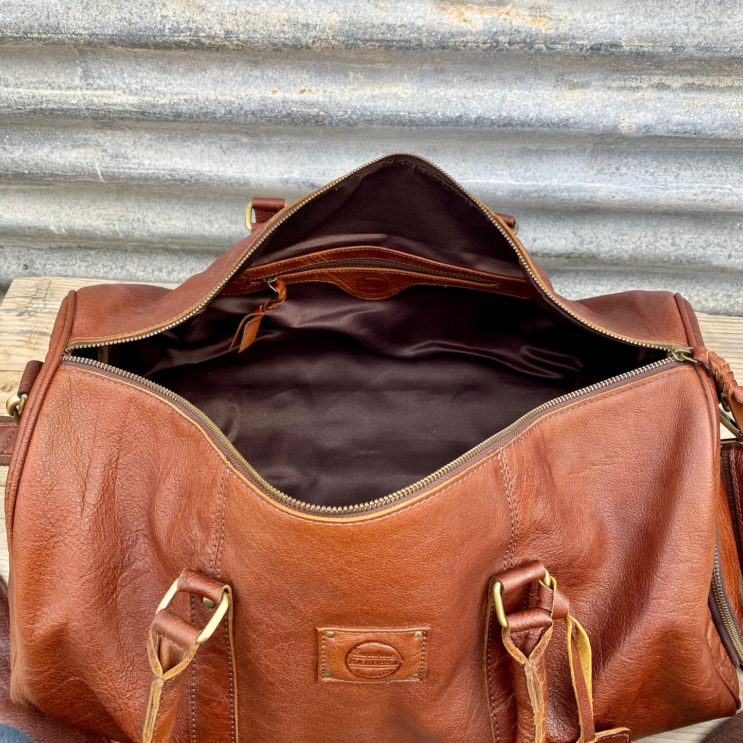 Vintage Leather Duffle/Sports Bag