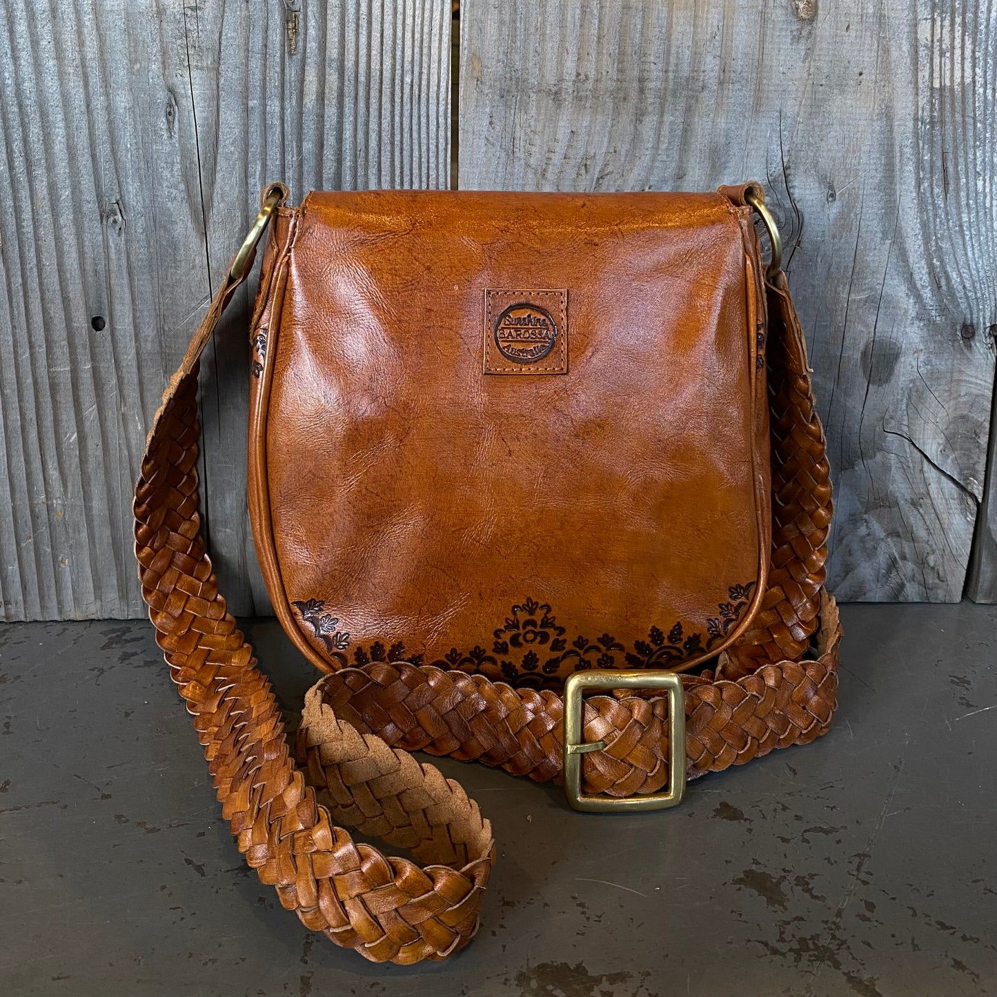 Retro Vibes Carved Leather Handbag