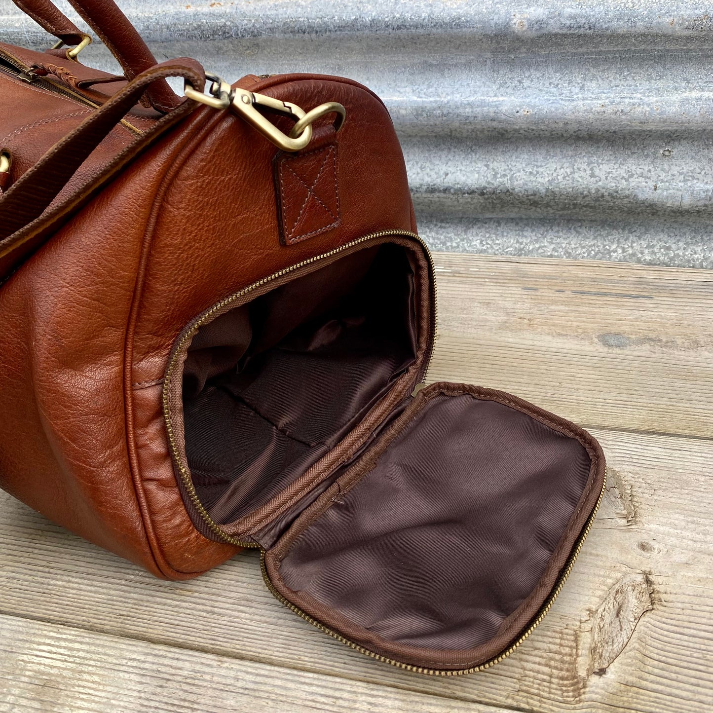 Vintage Leather Duffle/Sports Bag