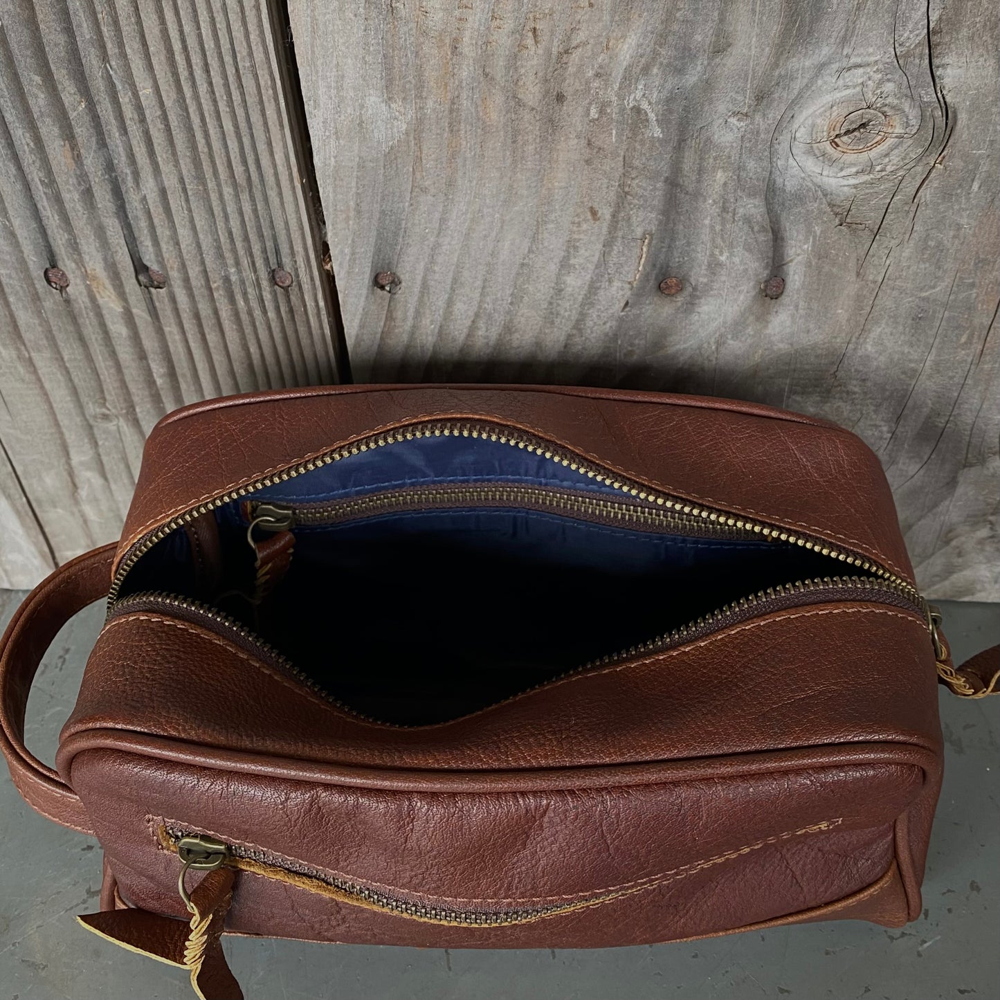 A Bit Bigger Leather Toiletry Bag / Wash Bag