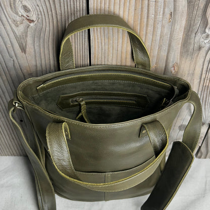 Twin-Handled Leather Work Bag