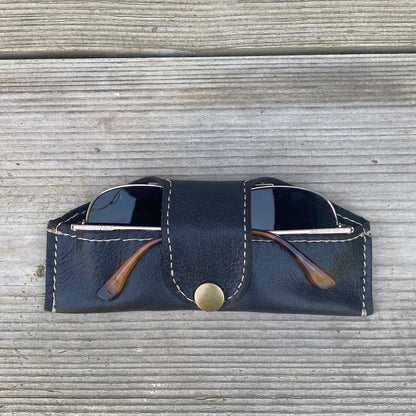 A Thin Leather Snap Lock Glasses Case