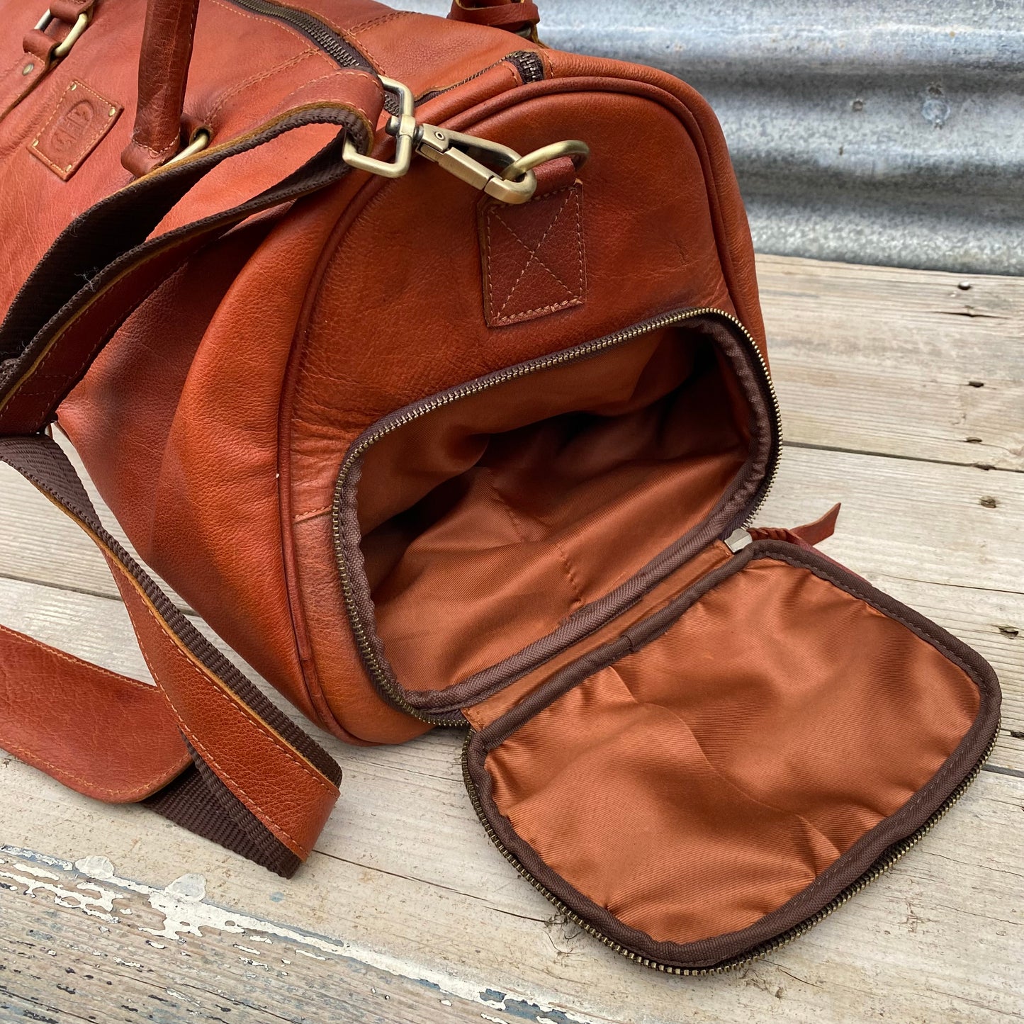 Vintage Leather Duffle/Sports Bag