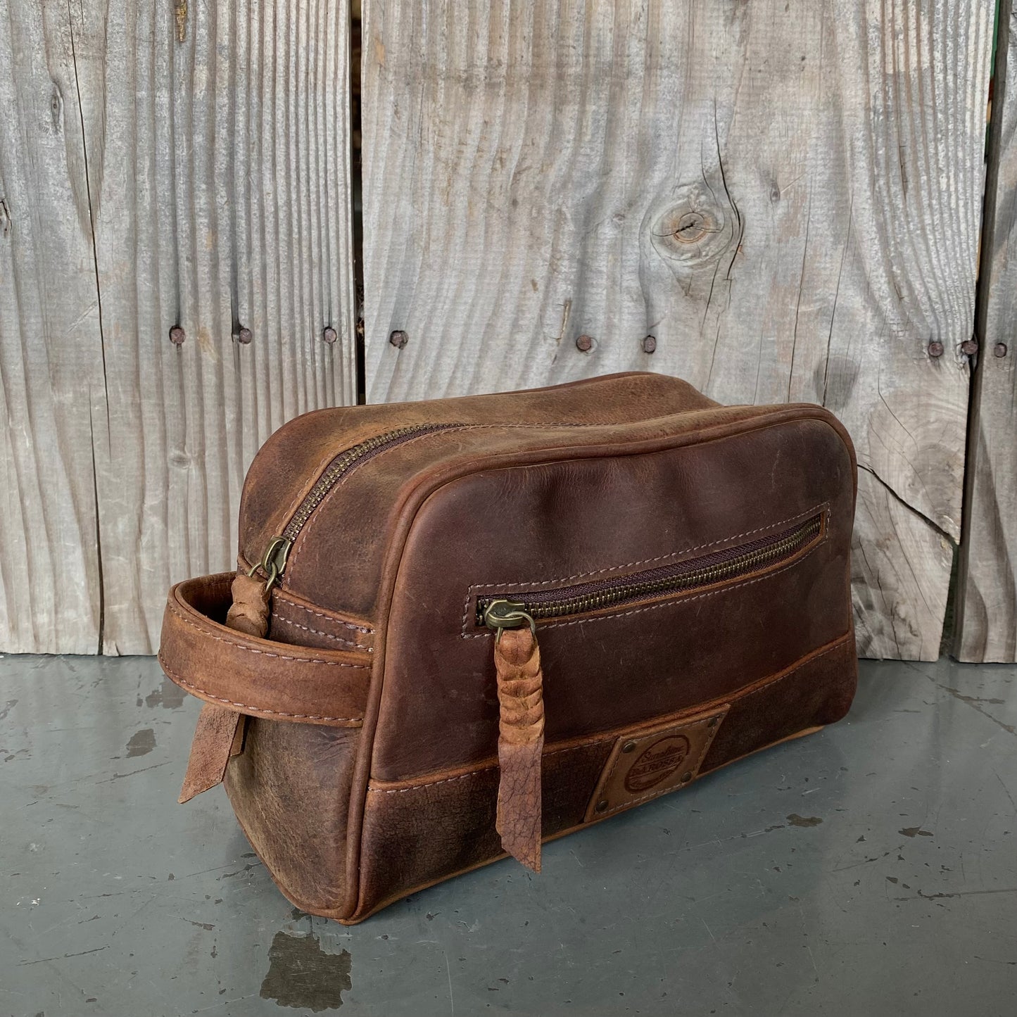 A Bit Bigger Leather Toiletry Bag / Wash Bag