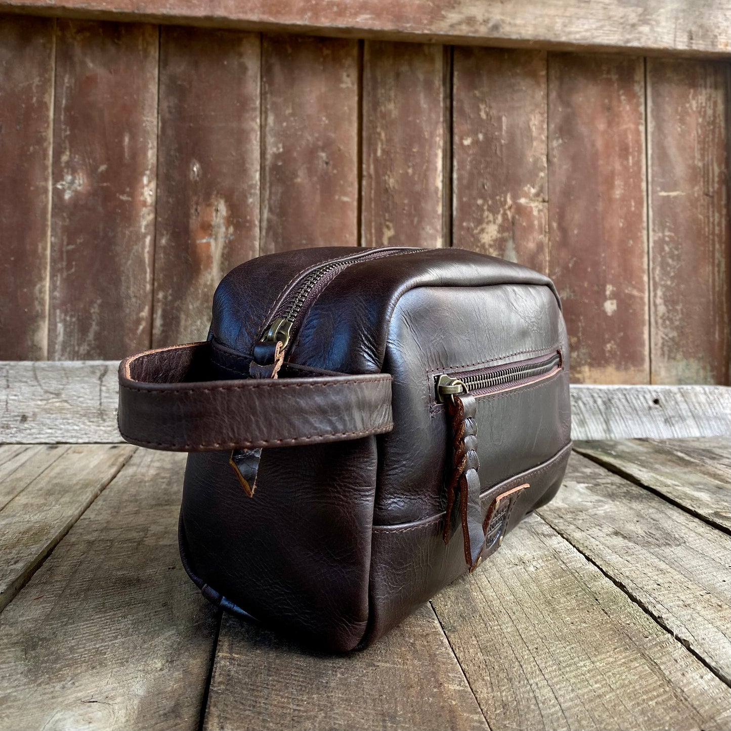 A Bit Bigger Leather Toiletry Bag / Wash Bag