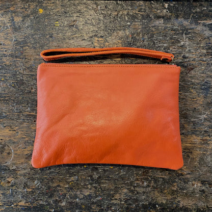 Leather Phone Clutch With Wrist Strap