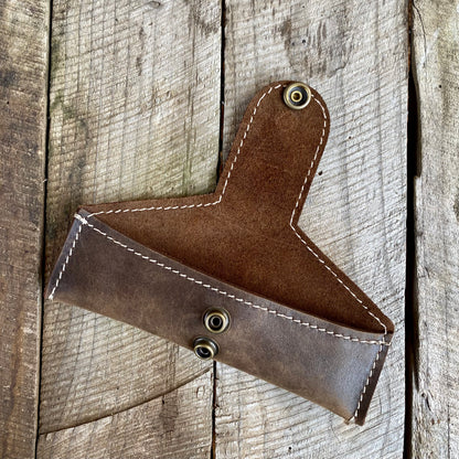 A Thin Leather Snap Lock Glasses Case