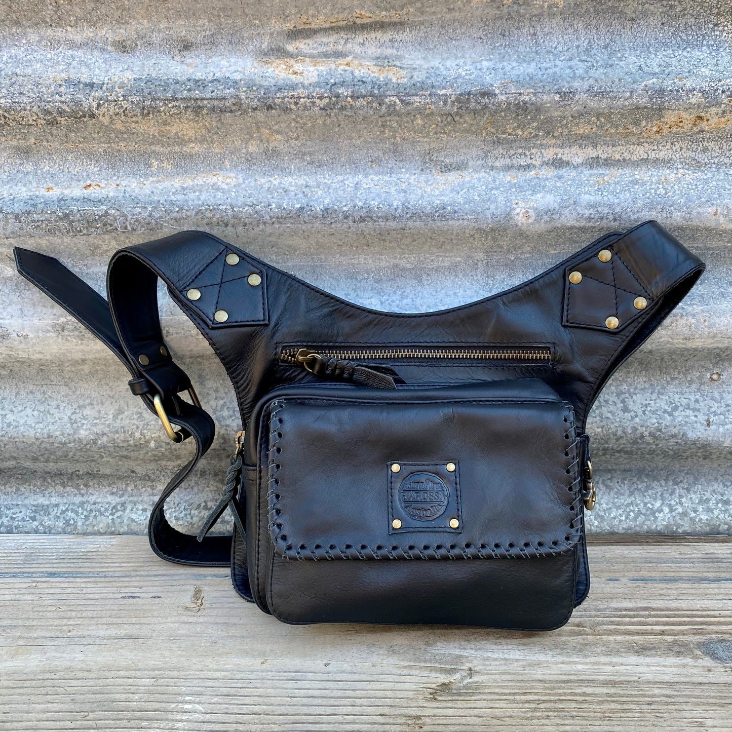 Leather Travel/Festival Waist or Across Body Bag