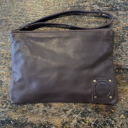 Leather Phone Clutch With Wrist Strap
