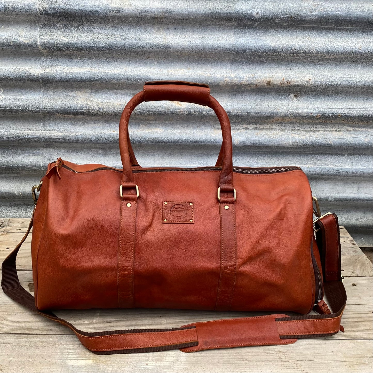 Vintage Leather Duffle/Sports Bag