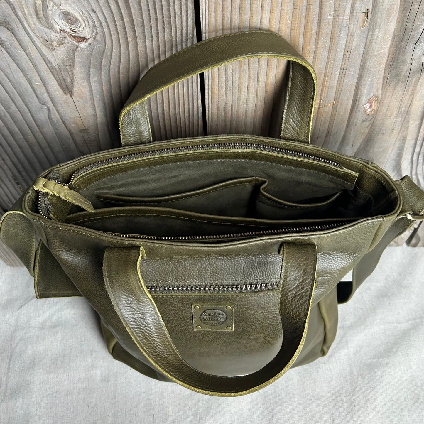 Twin-Handled Leather Work Bag