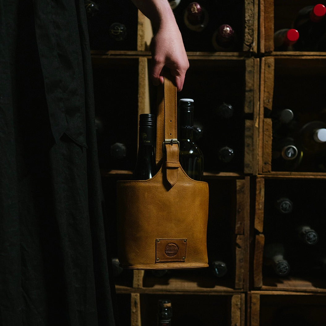 Twin Bottle Leather Wine Carrier