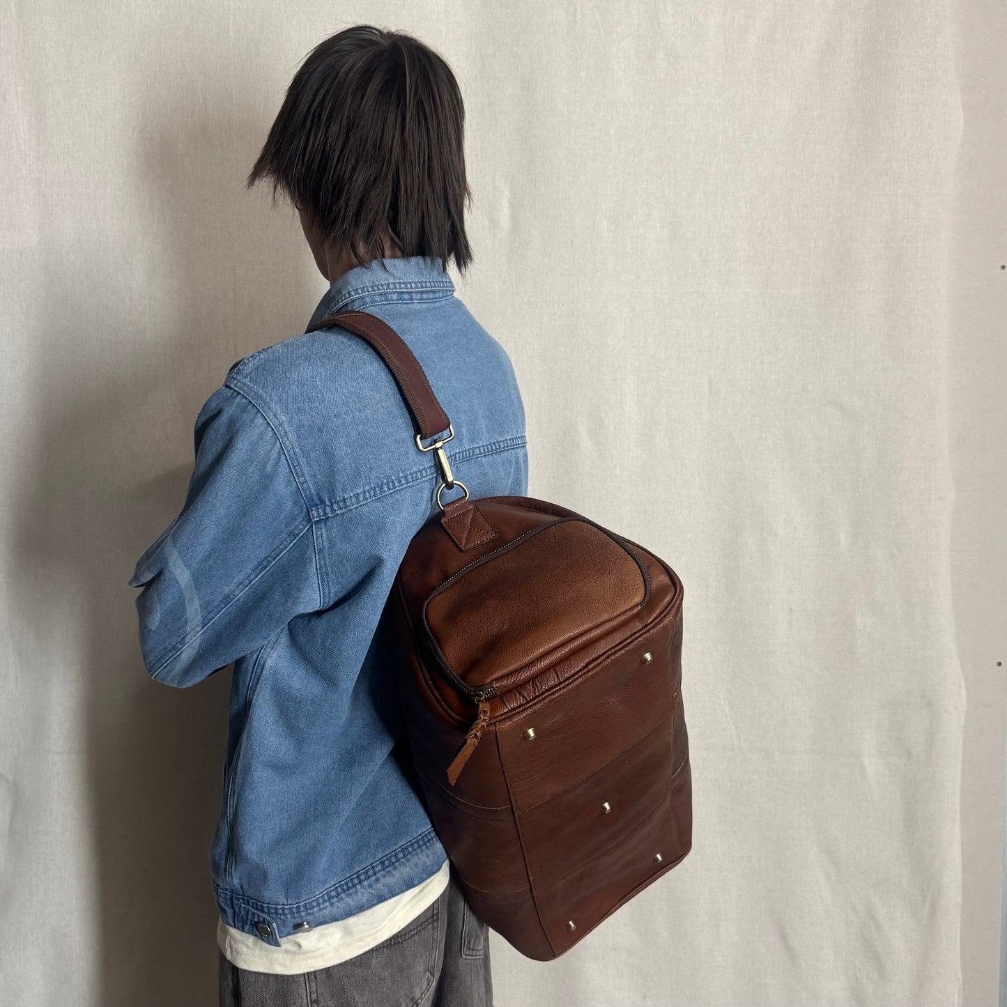 Vintage Leather Duffle/Sports Bag